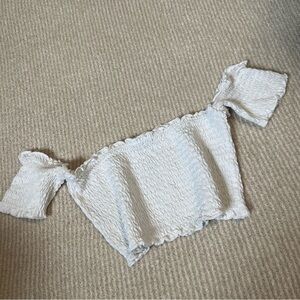 Zara off the shoulder ruffle top